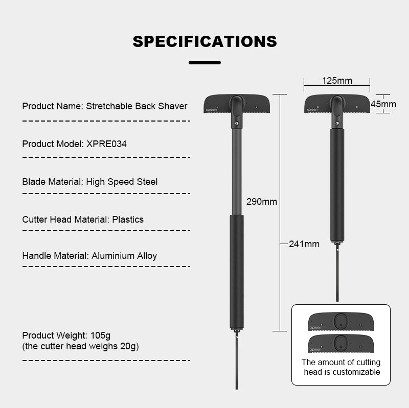 Manual Renewal, Hassle - free Back Hair Trimming: Handheld Back Hair Trimmer