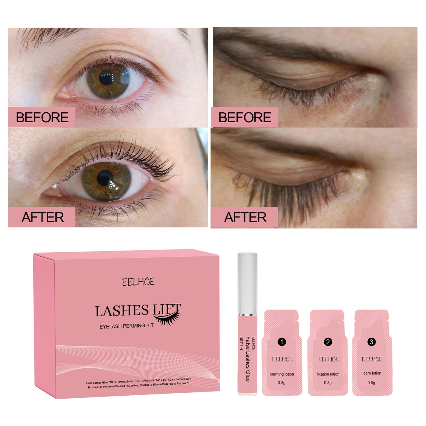 Curling Eyelash Set Natural and Beautiful Long Thick Curling Mild Not Smudge Eyelash Set