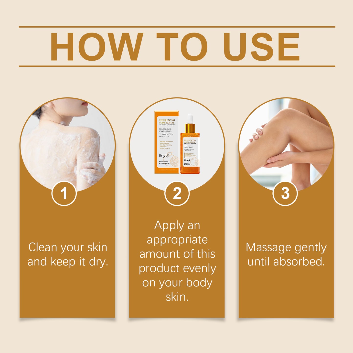 Hoygi Anti-Cellulite Body Firming Serum Anti-Wrinkle Balancing Oil and Water Delicate Skin Serum