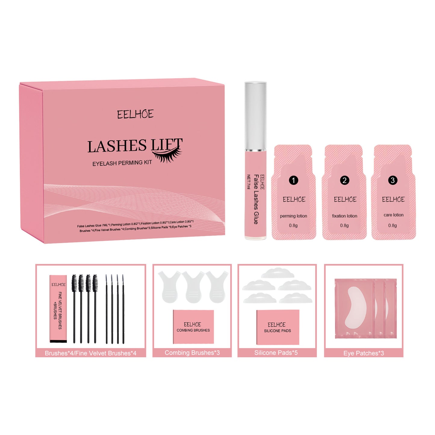 Curling Eyelash Set Natural and Beautiful Long Thick Curling Mild Not Smudge Eyelash Set