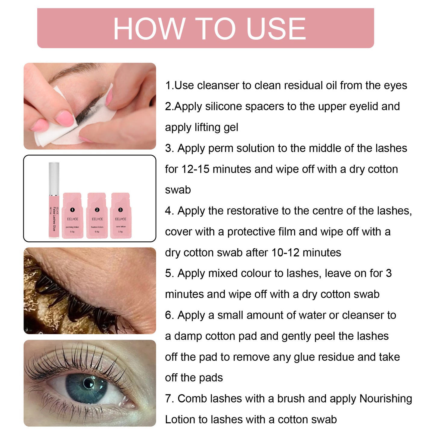 Curling Eyelash Set Natural and Beautiful Long Thick Curling Mild Not Smudge Eyelash Set