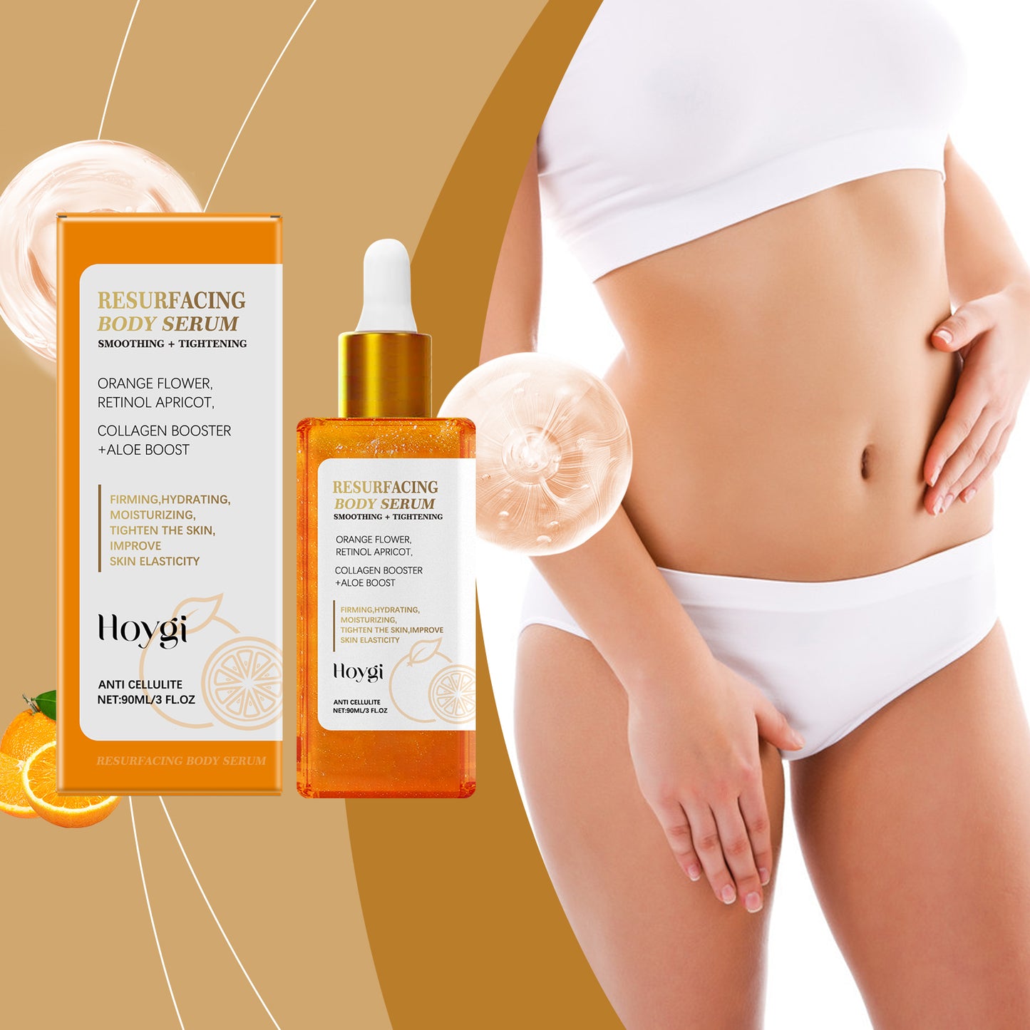 Hoygi Anti-Cellulite Body Firming Serum Anti-Wrinkle Balancing Oil and Water Delicate Skin Serum