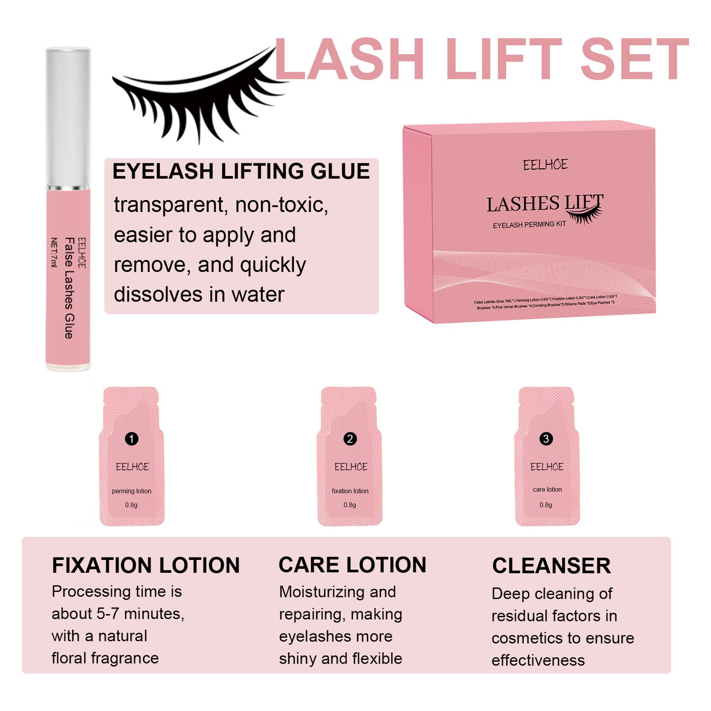 Curling Eyelash Set Natural and Beautiful Long Thick Curling Mild Not Smudge Eyelash Set