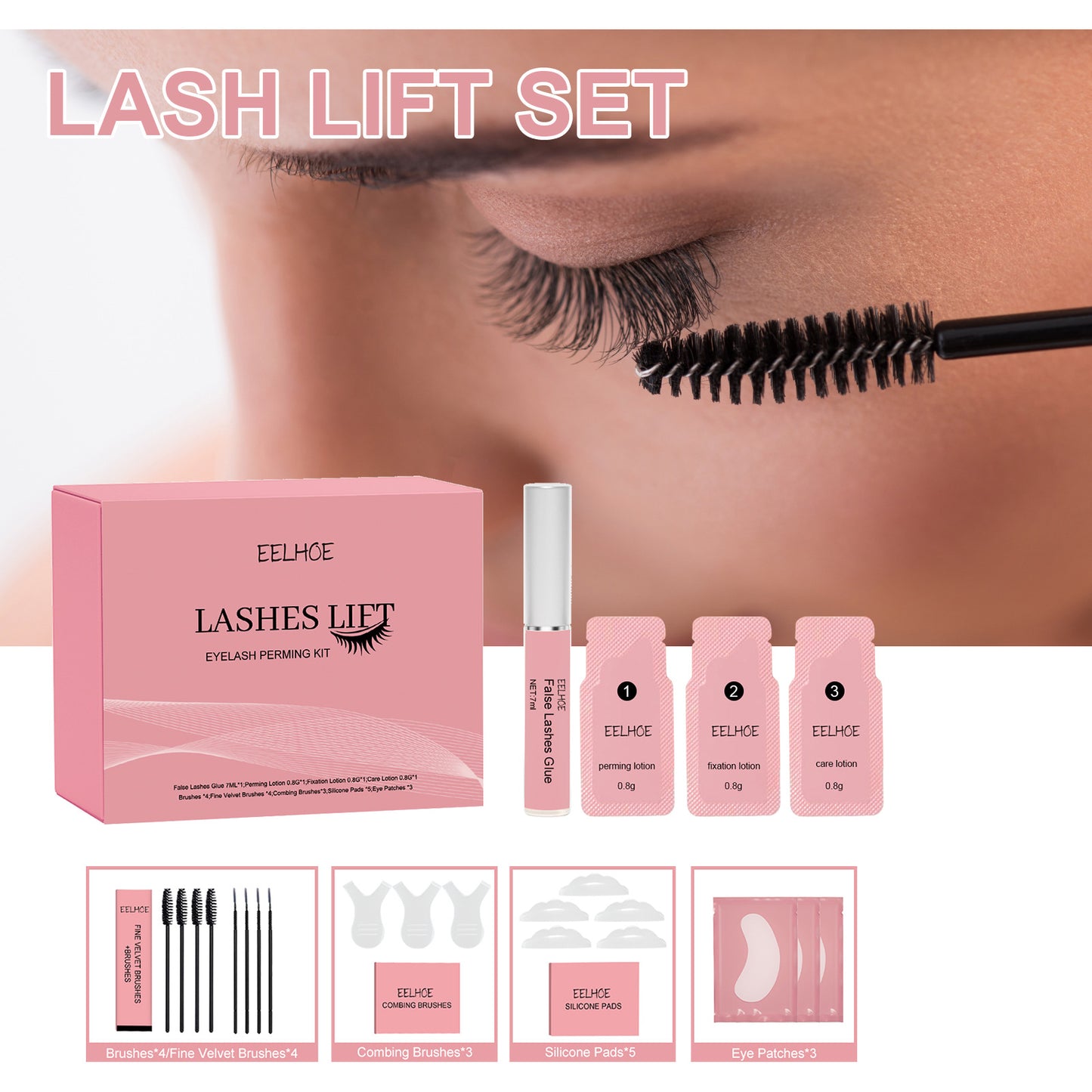 Curling Eyelash Set Natural and Beautiful Long Thick Curling Mild Not Smudge Eyelash Set